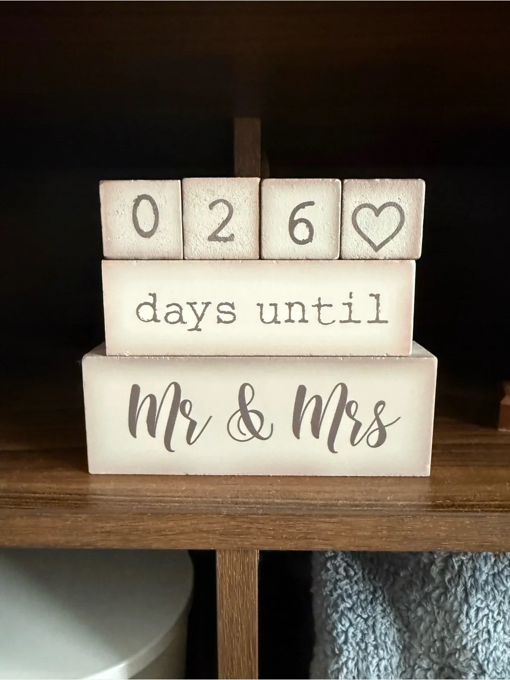 Mr & Mrs Countdown Blocks - Wedding Days Until Sign